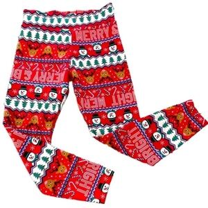 NWT Size XL (15-17) High Waist Fleece Lined Christmas Holiday Pants